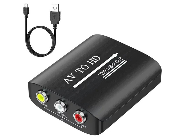 AV RCA To 1080P Compatible Composite Adapter Converter With USB Cable For N64 HD TV VHS VCR Video Audio Conversion