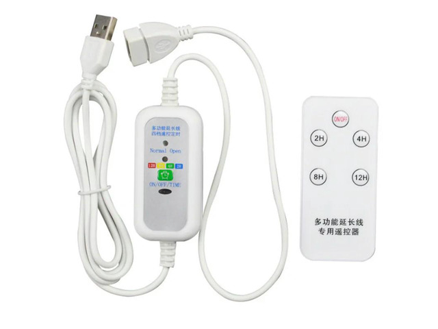 1.5M Multifunction Remote USB Extension Cable For 5V USB Fan LED Light With 2-12 Hour Timing Function On OFF Switch