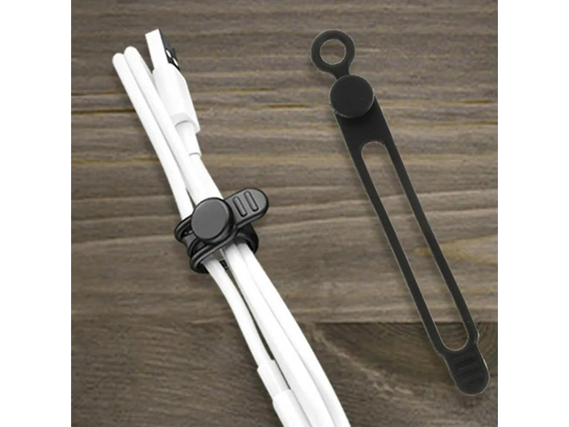 10Pcs Silicone Cable Ties Reusable Cord Management Set for Charging Cables Earphone Wires Office Home Travel