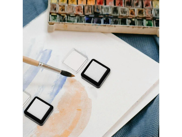 6Pcs Blank Ink Stamp Pad Small DIY Inkpad Easy to Use Sturdy Washable for Craft Scrapbooking Embossing Painting