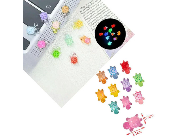 Miniatures Turtle Glowing in The Dark Micro Landscape Mini Turtle Ornaments Luminous Kids Toys Home Decoration Gift 100PCS/Box