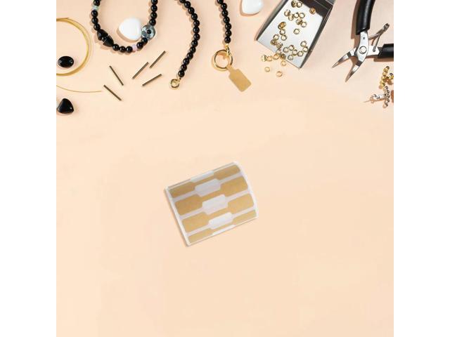500Pcs Jewelry Price Tags Self Adhesive Blank Rectangle els Kraft Paper for Necklace Ring Bracelet Pricing Hanging els