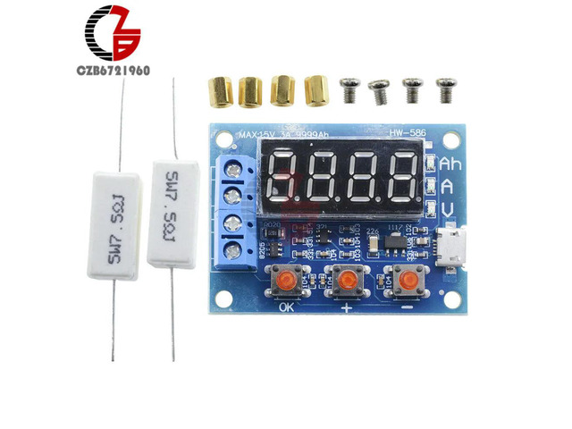1.2V 12V HW-586 Li-ion Lithium Capacity Tester + Resistance Lead-acid Capacity Meter Discharge Tester