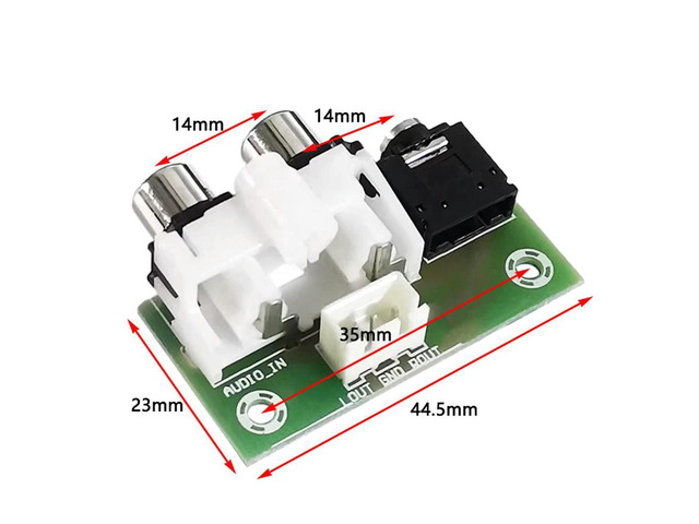 3.5MM Audio Socket Dual AV Lotus Socket Input To XH2.54-3P Output Adapter Small Board For Audio Cable RCA Lotus Socket