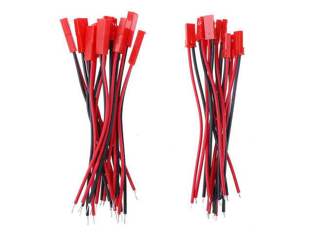 20pcs 2 Pin Connector Male Female Jst Plug Cable 22 Awg Wire For Rc