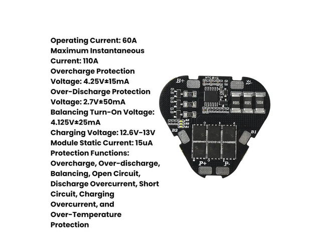 Lithium Protection Board High Current BMS Module Lithium Protection Overcharge For 3-Cell Li- Pa
