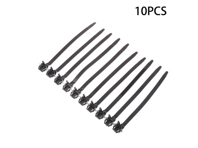 10PCS Auto Fasteners Black Color Nylon Plastic Vehicle Motocycle Cable Tie Car Wiring Harness Retainer Clip Push Mount