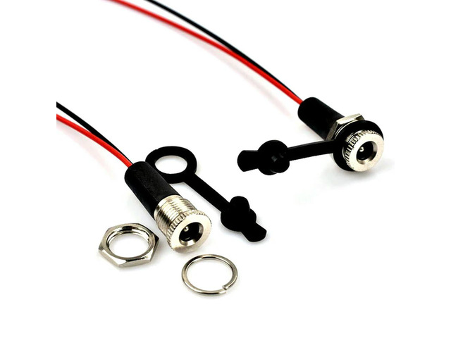 1pc 5A IP68 waterproof 5.5 x 2.1MM 5521/5525 DC Power Socket Female Jack Panel Mount Solder Connector Adapter With Nut Snap