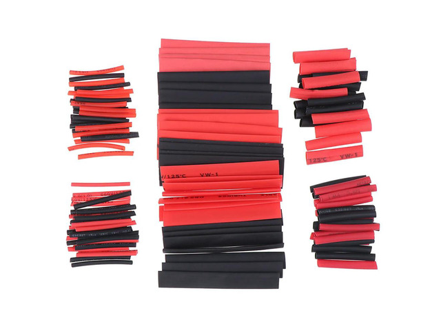 127Pcs Black Glue Weatherproof Heat Shrink Sleeving Tubing Tube Assortment Kit
