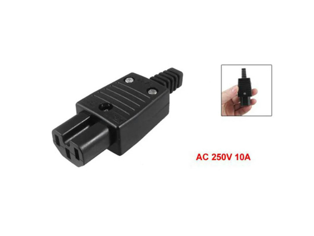 6X Black IEC320 C15 Female Outlet Socket Power Adapter Connector AC 250V 10A