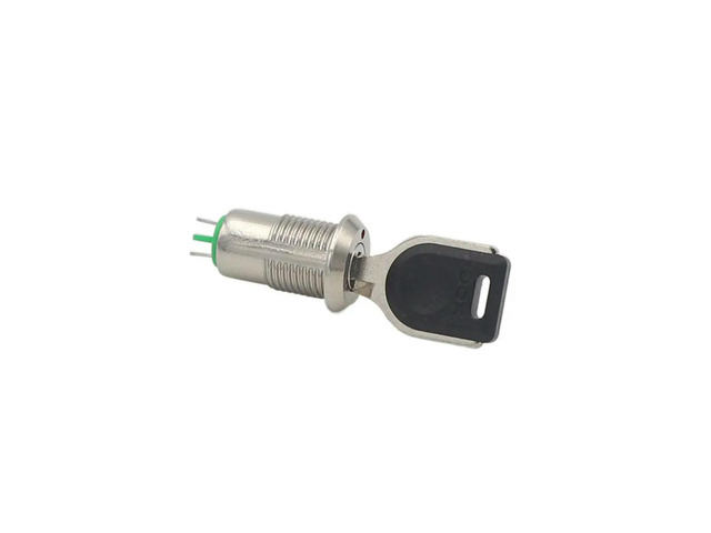 12mm Electronic Key Switch with 2 Keys Zinc Alloy 1A ON OFF Phone Lock Security Power Button Tubular Terminals 2 Position
