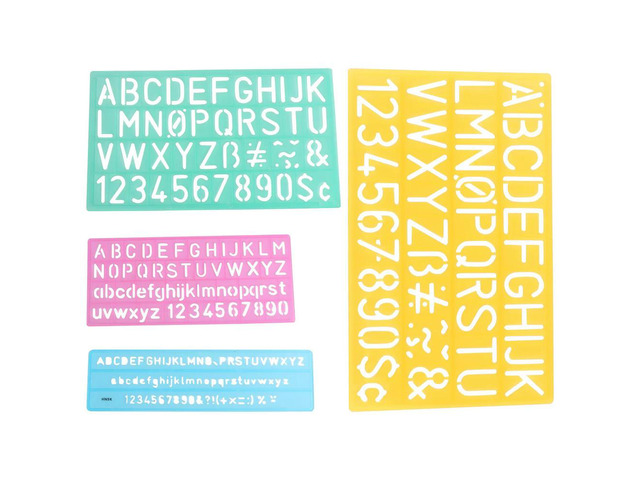 4pcs Alphabet Template Rulers Plastic Hollow Letters Numbers's Drawing Tools Painting Graffiti Rulers