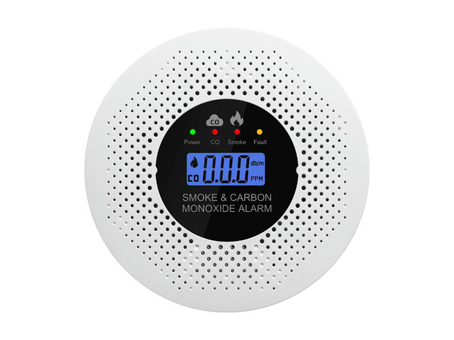2 In 1 Alarm LCD Digital Display Screen Detector Carbon Monoxide Smoke Real Time Monitoring For Home Indoor Environment