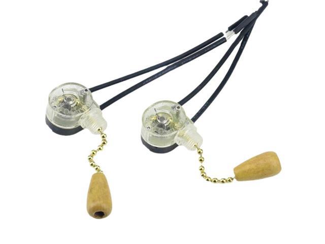 Ceiling Fan Wall Light Switch Bedside Lamp Replacement Pull Cord Chain Switch 3A/2250V 6A/125V