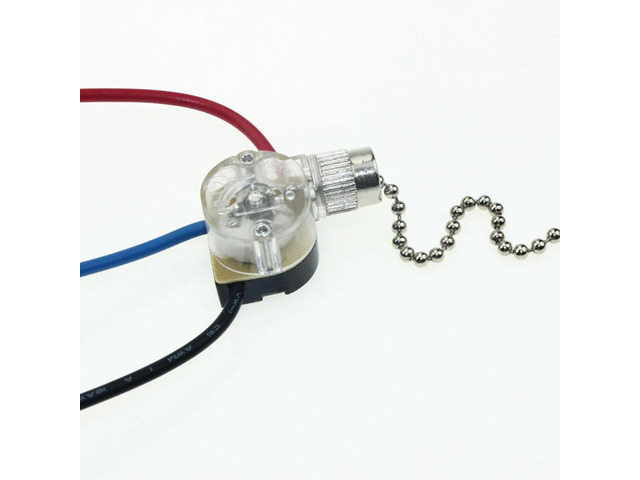 Fan 3-Wire Beads Chain Fan Ceiling Switch for Wall Light Pull Cord String Set for Universal Ceiling Fan Wall Light