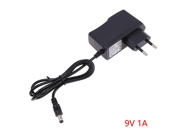 EU Plug Reverse Polarity Charger Adaptor AC 100V-240V Converter Negative Inside Switch AC DC 9V 1A 1000ma Power Adapter Supply