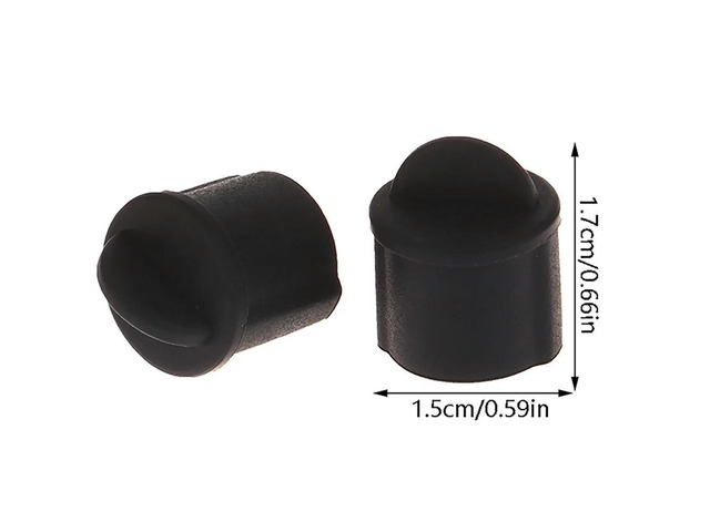 Uxcell 10pcs Silicone BNC Anti-Dust Stopper Cap Cover for Female Jack Black Inside Install Dia 9.5 mm - 11 mm
