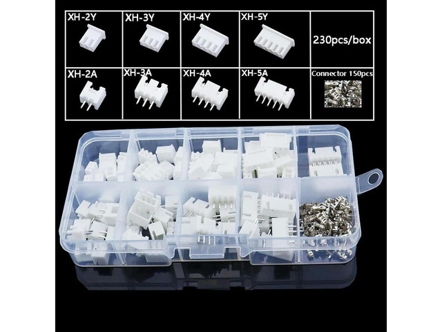 230Pcs XH2.54 PH2.0 2p 3p 4p 5 Pin 2.54mm 2.0mm Pitch Terminal Kit JST Connector Wire Connectors Adaptor Box Packing