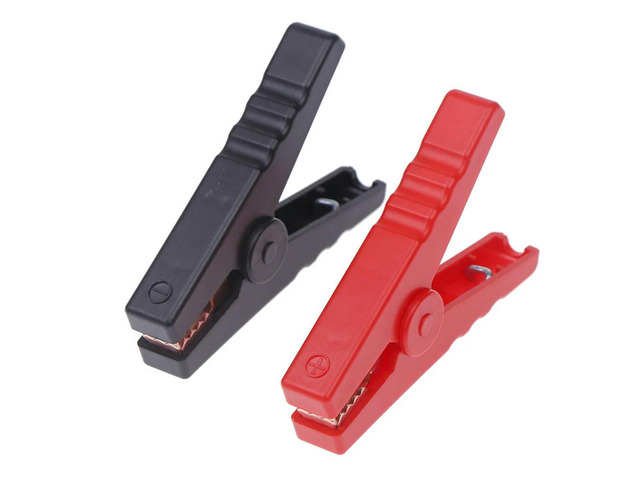 2Pcs Plastic Handle Test Alligator Clip For Electric Project 100A Crocodile Alligator Clips Car Chargers Insulated Clamp