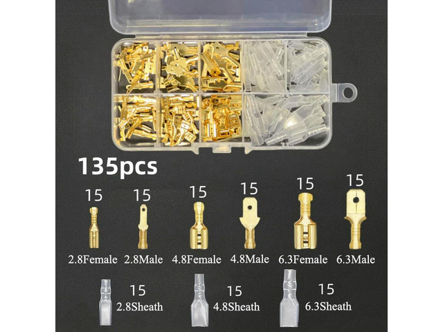 20/270/315/450/600/900pcs Cold-pressed Terminal Blocks Male And Female Docking 2 .8/4.8/6.3