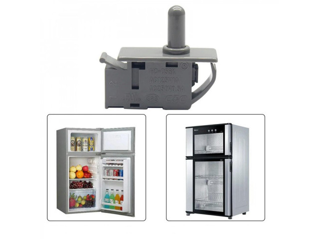 Refrigerator Door Freezer Door Switch 1PCS 2Pin Refrigerator Spare Parts Door Light Control Normally Closing Push Button Switch