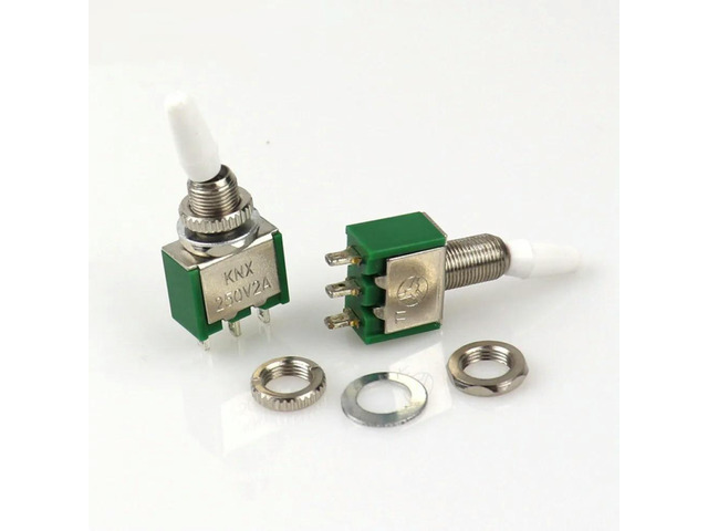 2A 250V Toggle Switch 3 Pin 2 Gear Miniature Toggle Power Switch 2-gear Rocker Arm Switch 5PCS
