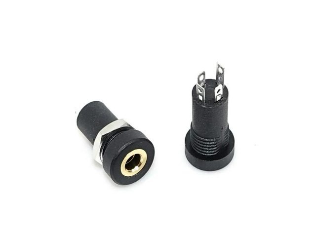 PJ-392A 3.5mm 4 Pole Audio Socket Black Panel Mount Gold Plated with Nuts Headphone Socket 3.5mm Headphone Female Plug 5PCS