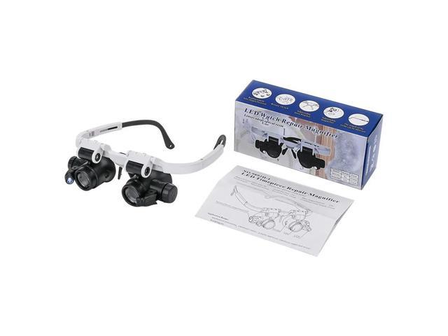 9892H Magnifying Glass 8X/15X/23X Jeweler Watchmaker With LED Light Telescopic Headband Magnifier Glasses Reading Loupes Eyewear