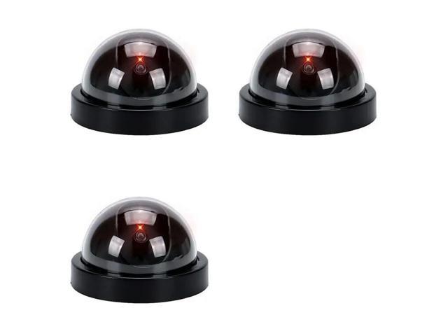 3X Dummy Fake Surveillance Dome Camera With Flashing LED Fake Realistic Look For Home Business Security