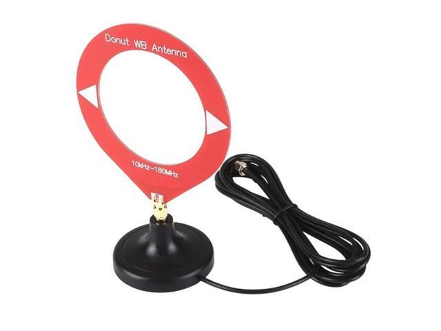Shortwave For SDR Intercom Antenna 10Khz-180Mhz Loop Design With SMA Base Connector Donut Broadband Converter