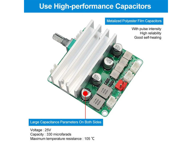 Digital Audio Power Amplifier Board 2.1 Channel 2X50W & 100W 12V-24V Home Theater DIY Amplifier Module With Bass Andtreble
