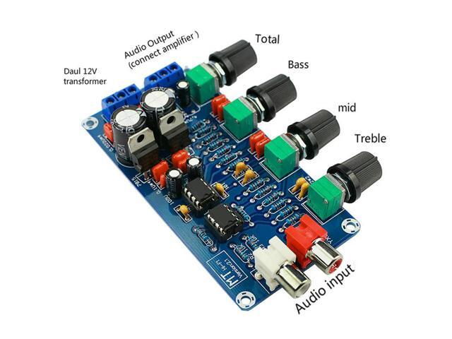 Amplifier NE5532 Preamp Preamplifier Volume Tone Control Finished Board Treble Midrange Bass EQ DIY Dual AC 12V - 18V