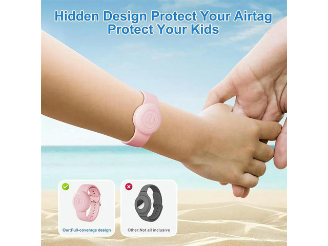 4 Pcs For Airtag Wristband Kids Silicone Waterproof Case Bracelet Children For Airtags Case Watch Band