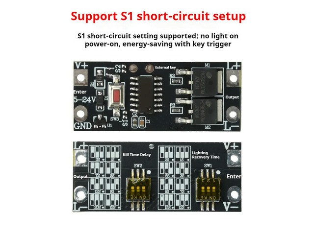 Led Controller Dimming Slow Start Board 100W LED Fade on/Fade off Slow Start Low Voltage Light with Driver Module 8 Gear Control