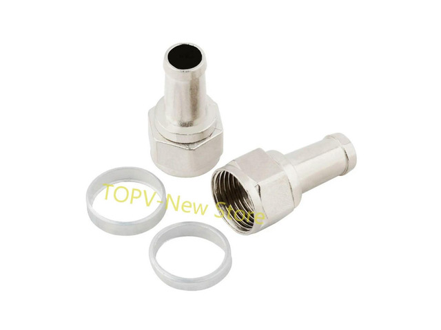 10PCS F Type Female Connector Compression Coaxial Cable Adapter Nickel-Plated F Type Coax Connector for TV Antenna