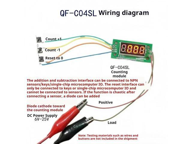Low-Level 4-digit Digital Counter Module with 0.36inch Red LED Display DC4-25V Switching Counters Module Industrial Counter