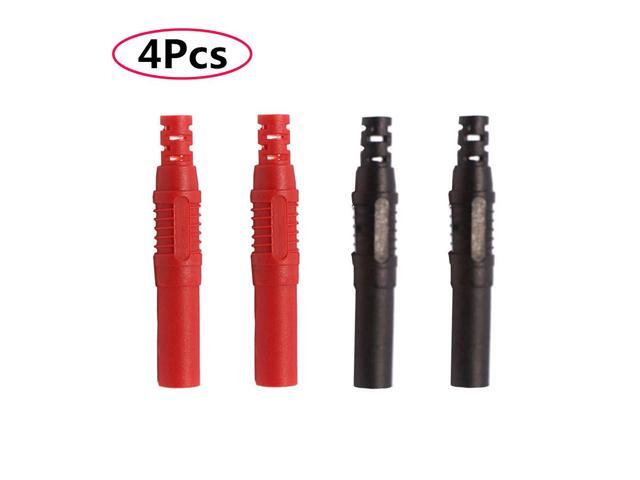 4pcs 4mm Banana Plugs High Voltage Copper Nickel Plated Banana Plugs Connectors Black Red Banana Test Plugs for Instrumentation