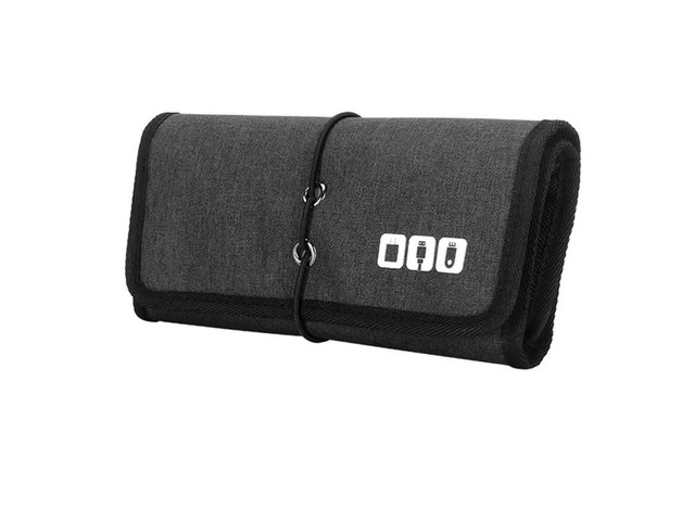 Electronic Organizer Cord Pouch Travel Cable Bag Organizer Carrying Case For Power Bank USB Cables 1 Piece Black