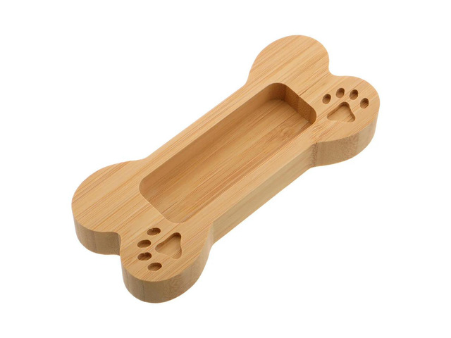 Natural Wood Bone Shaped Business Card Holder Desktop Organizer Cute Dog Themed Office Desk Decoration Card Display Stand