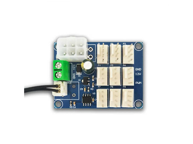 9 Way PWM Speed Controller Board DC 12V Multi-channel Speed Governor NTC Temperature Control Speed Moudle for PC CPU Cooler Fan
