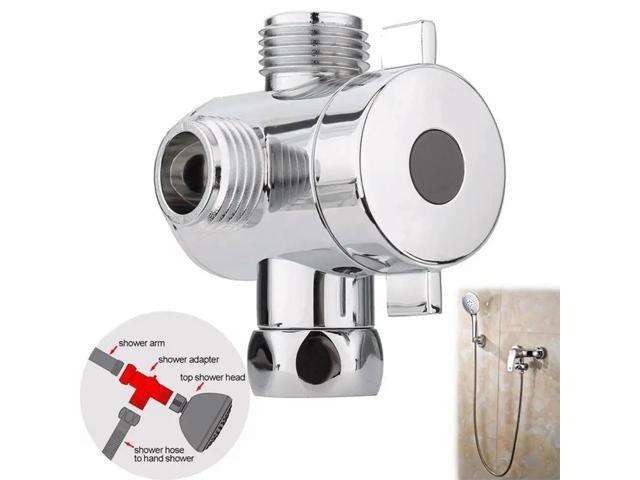 Shower Splitter 3 Way Faucet Diverter Valve Bathroom Universal System Component Replacement Part Chrome Valves