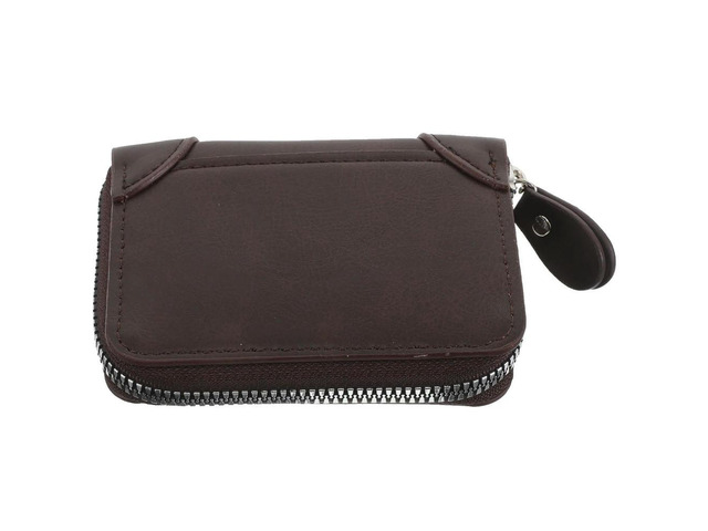 Accordion Card Holder Zipper Wallet Compact Faux Multi-Slot Organizer for Travel Business Credit Cards Id