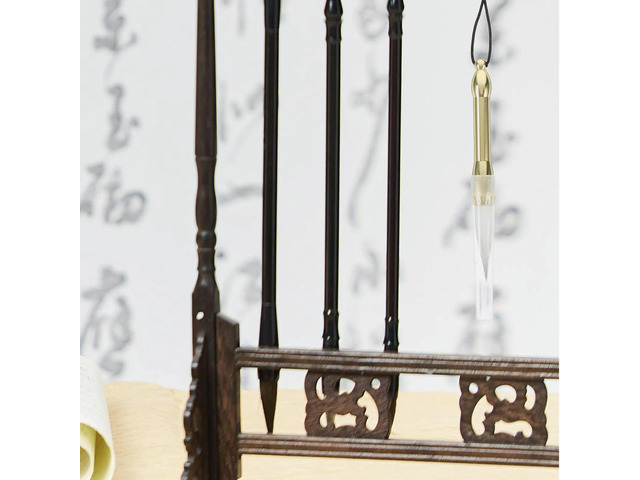 Mini Pocket Chinese Calligraphy Brush with Copper Rod Handle Soft Bristle for Writing Painting Watercolor Landscape Sumi Brush