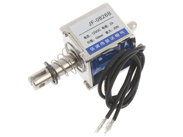 JF-0826B 12V/2A 10mm 20N push pull type open frame solenoid electromagnet
