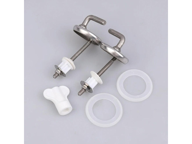 2Pcs Toilet For Seat Hinge No Noise Home Stainless Steel Toilet Cover Mounting Connector With Mounting Washer Replacement Parts
