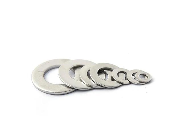180PCS O-Ring Fasteners Polished Surface Easy Installation Stainless Steel Flat Washer Assortment M2-M10 Sizes With Box