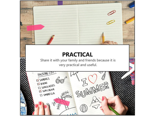 6Sets Colorful Arrow Memo Stickers Tear-Resistant Self-Adhesive el Stickers for Office Home School Book Indexing