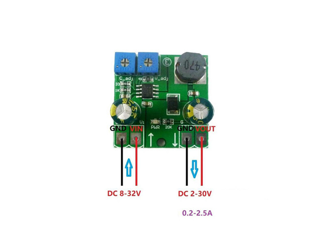 15W Constant Current Constant Voltage Module 8-32V to 2-30V Voltage Step-down Convert Board LED Motor Controller Power Supply