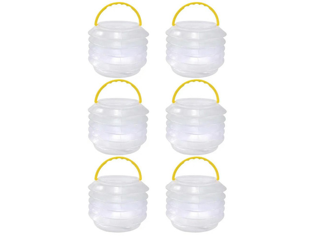5Sets Brush Washing Bucket Plastic Foldable Carry Handle for Camping Outdoor Brush Basin Wash Pen Bucket