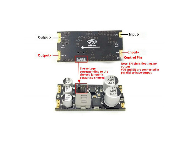 Step-down Power Supply Module DC-DC Converter DC5-55V to DC3.3V/5V/12V/15V/24V 5A Max Step-down Power Supply Board